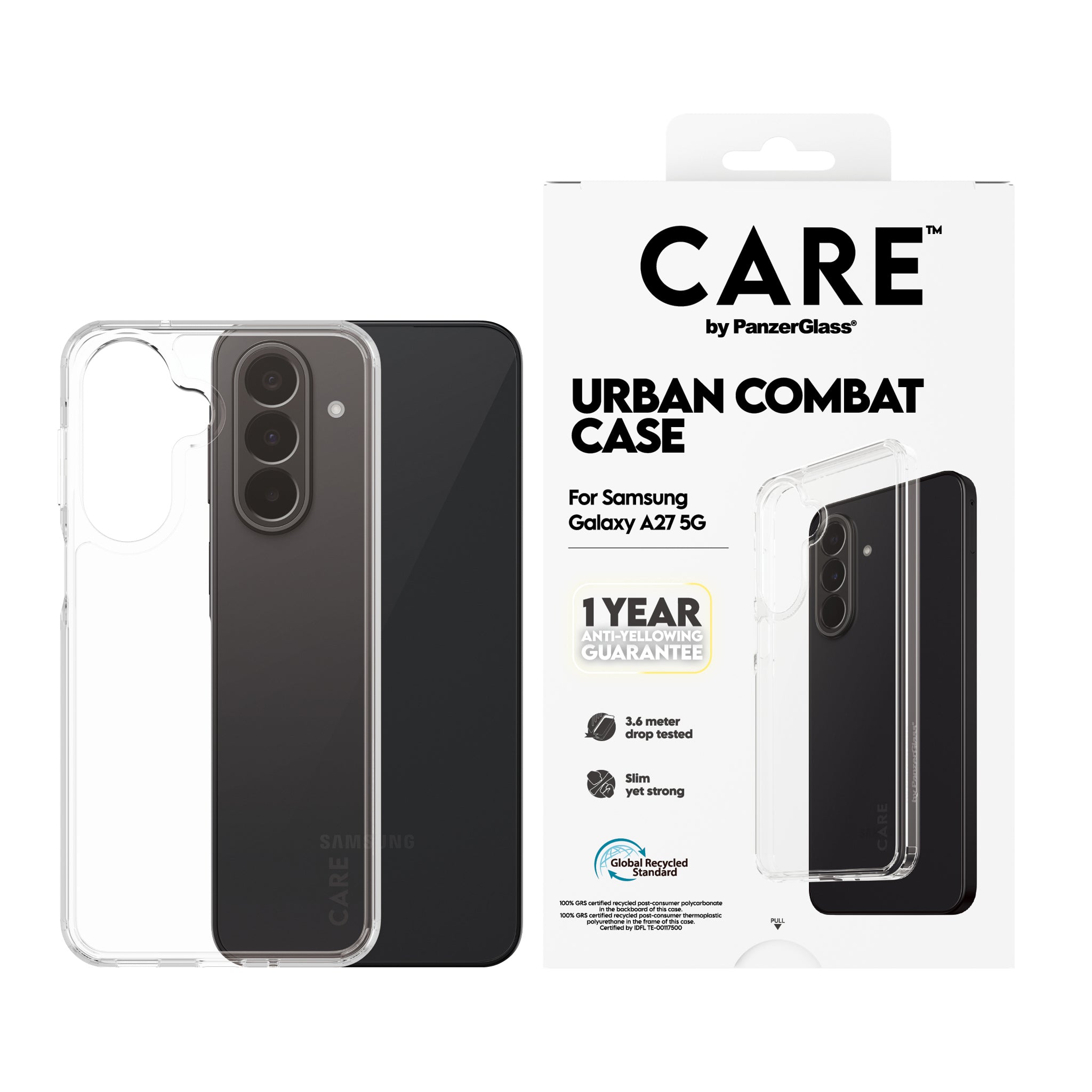 CARE™ by PanzerGlass® Urban Combat Case Transparent m. Clear Frame Samsung Galaxy A27